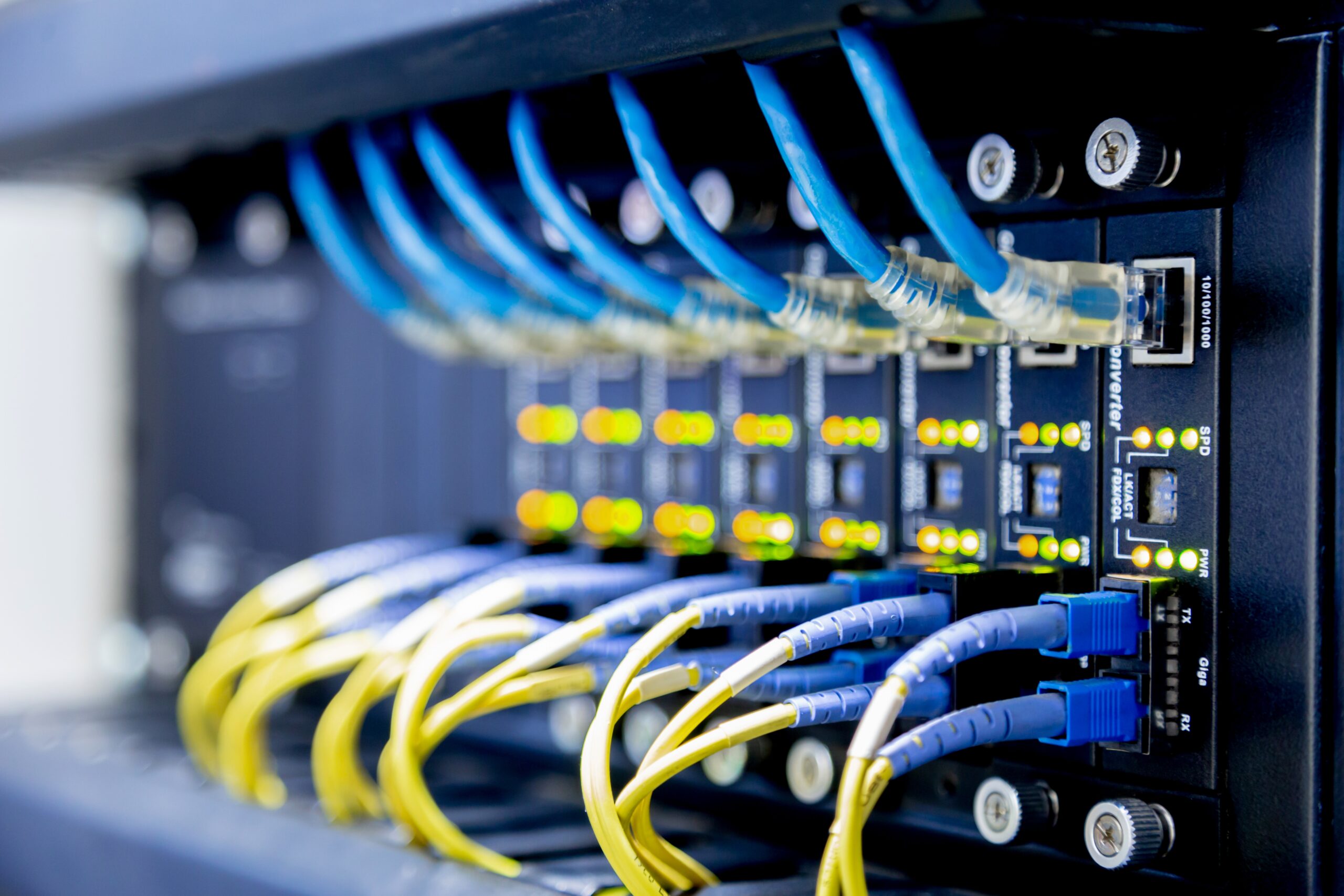 Network,Switch,And,Ethernet,Cables,data,Center,Concept.